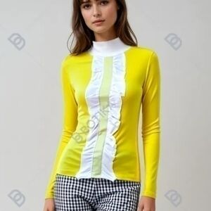 ASOS VINTAGE 50S 60S SUNSHINE RUFFLE TOP BLOUSE SZ S 4